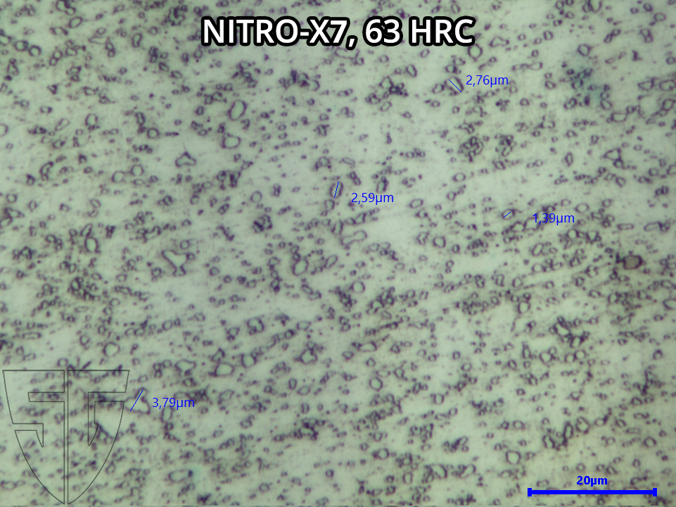 Mikroskopisches Gefügebild von Nitro-X7 nach optimaler Härtung